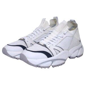 Michael Kors Men's Lucas Athletic Sneakers Size 11.5 White/Metallic Silver